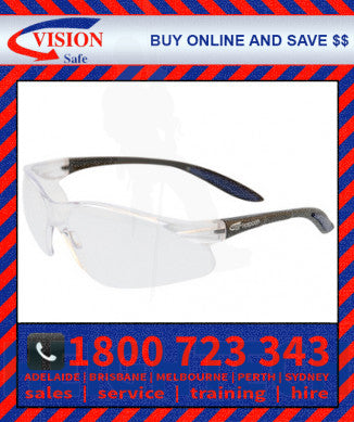Harpoon 261 Clear Hard Coat Lens with Black Frame Safety Glasses Specs (261BKCL)