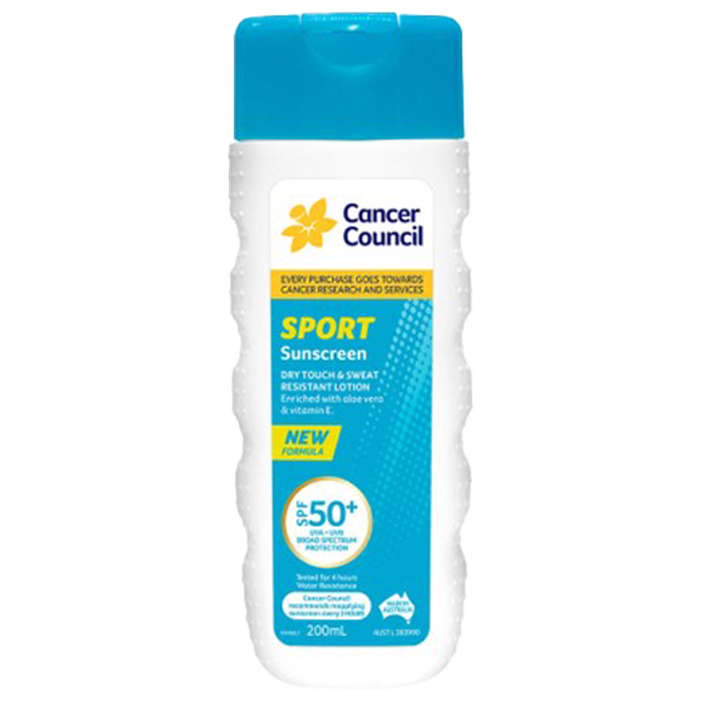 Aero Healthcare CANCER COUNCIL SPF50+ Sport Sunscreen Bottle 200mL (Carton of 30 Each)