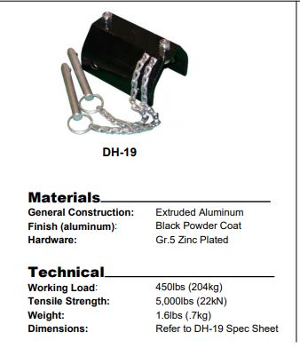 DuraHoist UCL Sala Adapter Bracket 8516824 DH19
