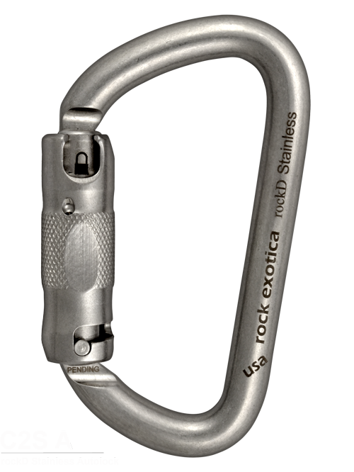 Rock Exotica rockD Stainless Steel Auto-Lock Carabiner - 41Kn