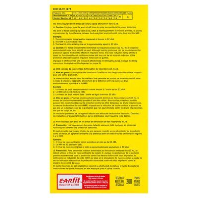3M E-A-Rsoft SuperFit Corded Earplugs Poly Bag 200 pairs/box (311-1254)