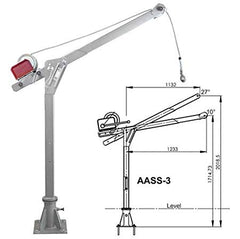 IKAR Fall Arrest Davit Arm Hoist Crane Stainless Steel (41-60) AASS-3  Reach 1250mm