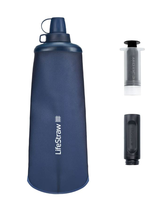 Lifestraw Mountain Blue Peak Collapsible Squeeze Bottle (LSPSF1MBWW)