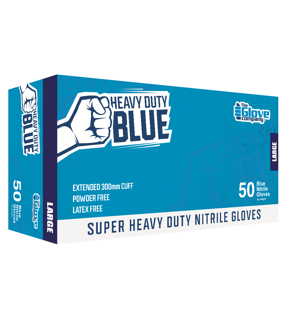 TGC (Box of 50) Heavy Duty Blue Nitrile Disposable Gloves