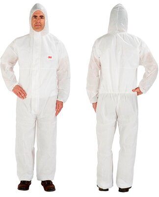 Medium 3M Disposable Protective Coverall White Type 5/6 (4515) (4515-W-M)