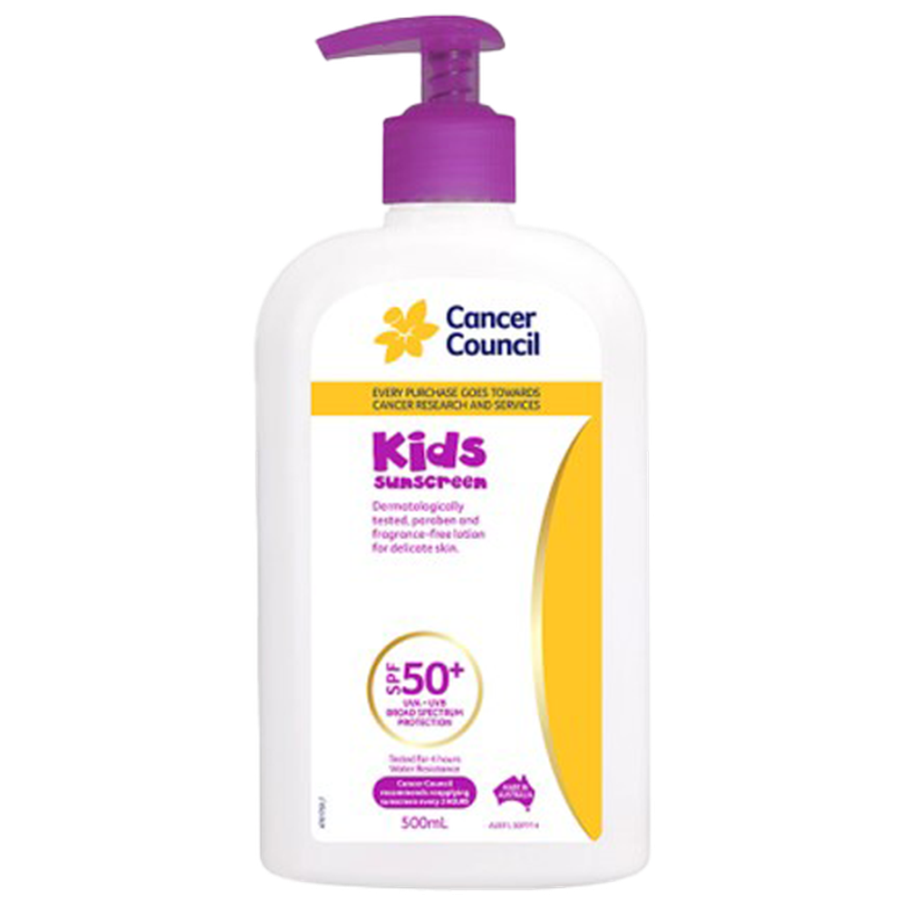 Aero Healthcare CANCER COUNCIL SPF50+ Kids Sunscreen Pump 500mL (Carton of 12 Bottle/1)