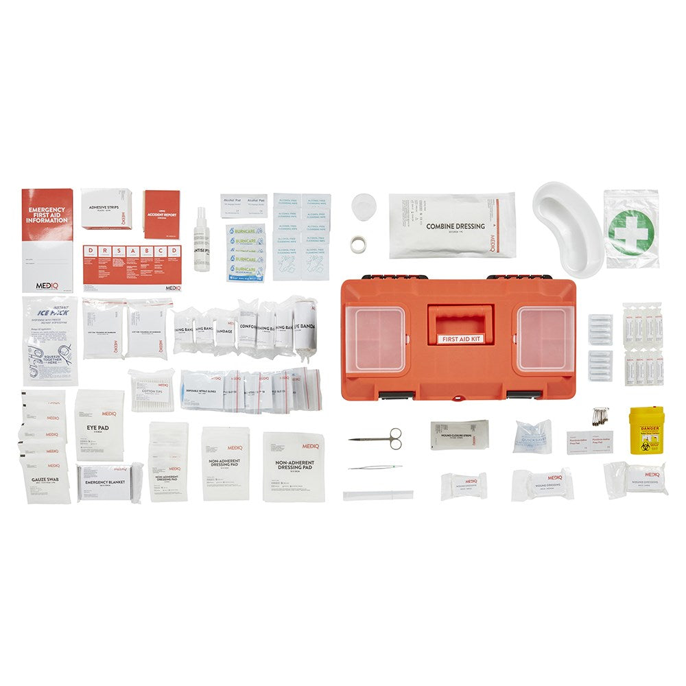 MEDIQ Essentials Workplace Response First Aid Kit in Plastic Tackle Box (FAEWT)