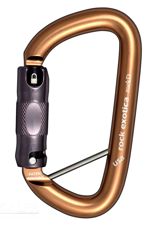 Rock Exotica rock D w/Lanyard Pin Auto-Lock - 30Kn