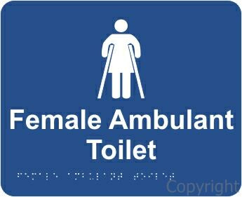 FEMALE AMBULANT TOILET 195x240mm Laminate & Braille