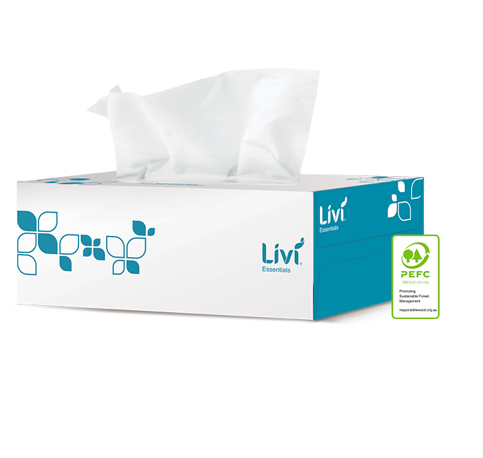 Livi Essentials Hypoallergenic Facial Tissues 2 Ply 200 Sheets