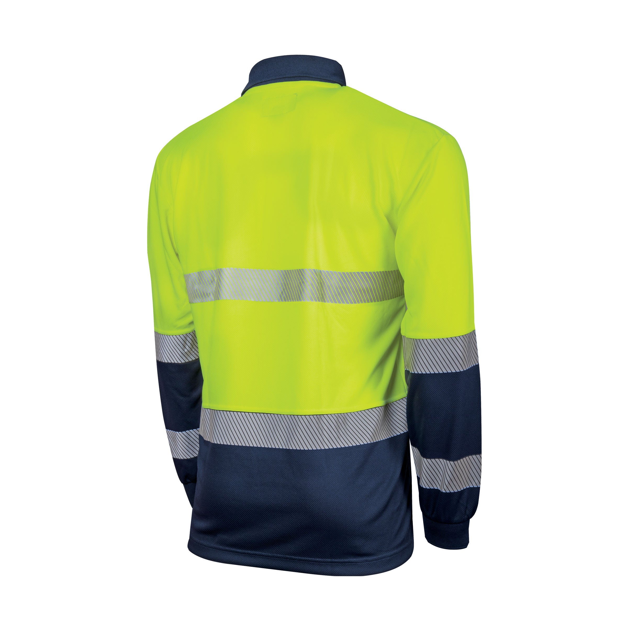 TRu Workwear Polo Women'S 175gsm Recycled Polyester Anti- Microbial Micromesh L/S Two Tone With Segmented Reflective Tape
