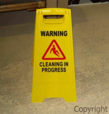 CLEANING IN PROGRESS Heavy Duty Plastic A-Frames Floor Sign