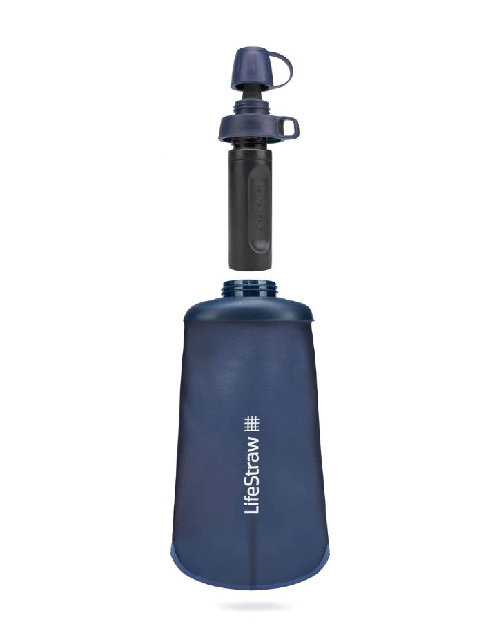 Lifestraw Mountain Blue Peak Collapsible Squeeze Bottle (LSPSF1MBWW)
