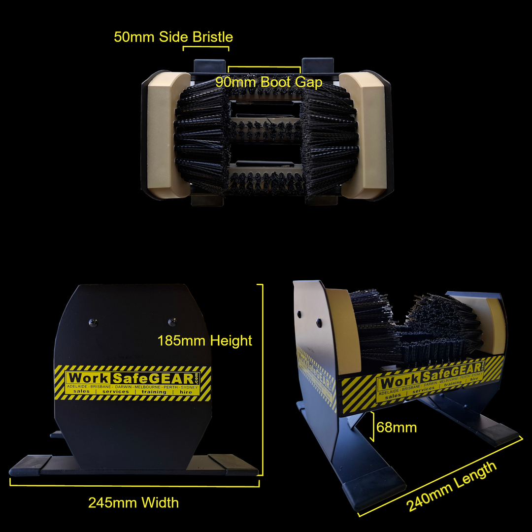 SINGLE - Heavy Duty Mounted Boot Brush - 3 Sided Mud and Dirt Scraper