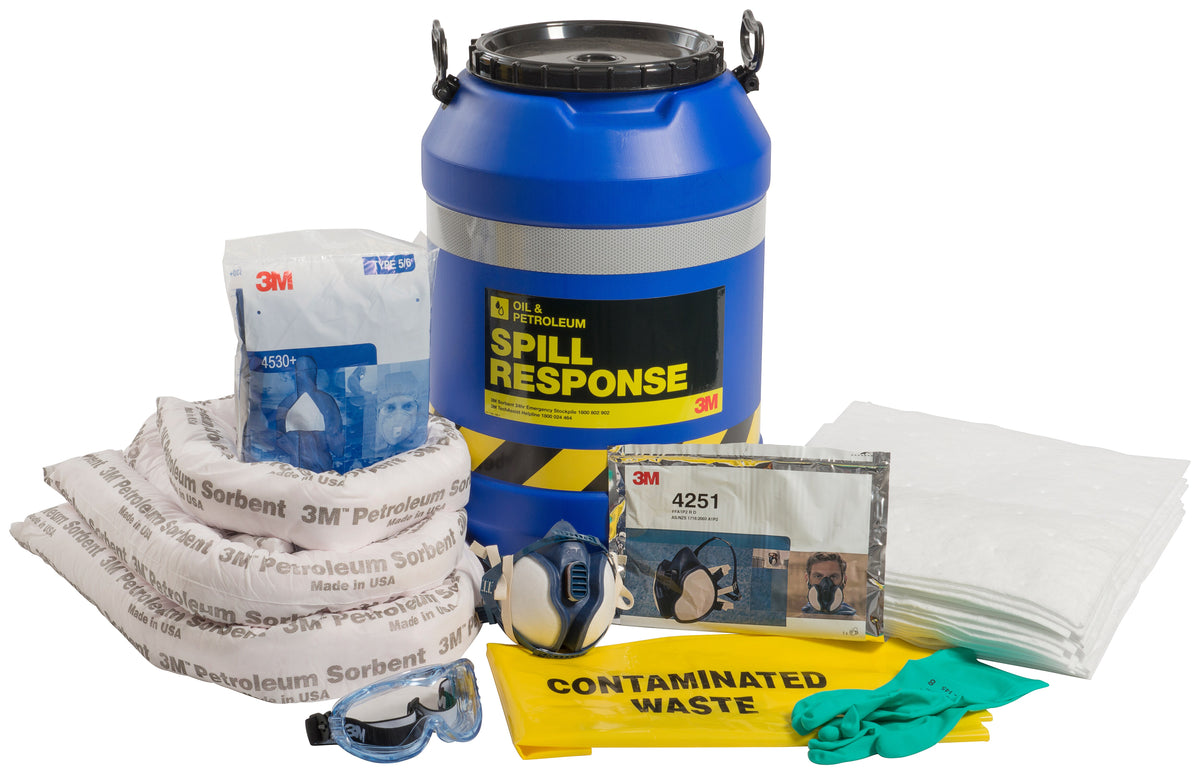 3M Oil & Petroleum Sorbent Spill Kit Drum - 45L (OSRK-45)