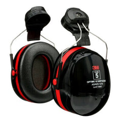 3M PELTOR Optime III Helmet Attach Earmuff H540P3GS/E, Black and Red, Class 5 SLC80 30dB, 10 ea/Case