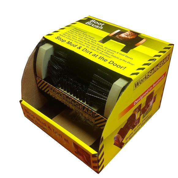 2-PACK of Heavy Duty Mounted Boot Brush - 3 Sided Mud and Dirt Scraper