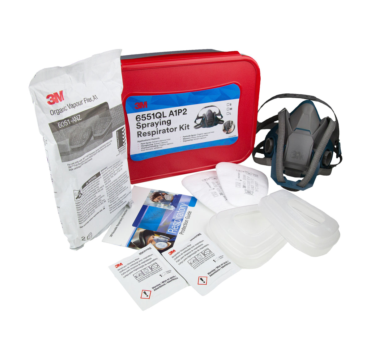 3M Spraying Respirator Kit 6551QL, A1P2, Large, 2 ea/Case