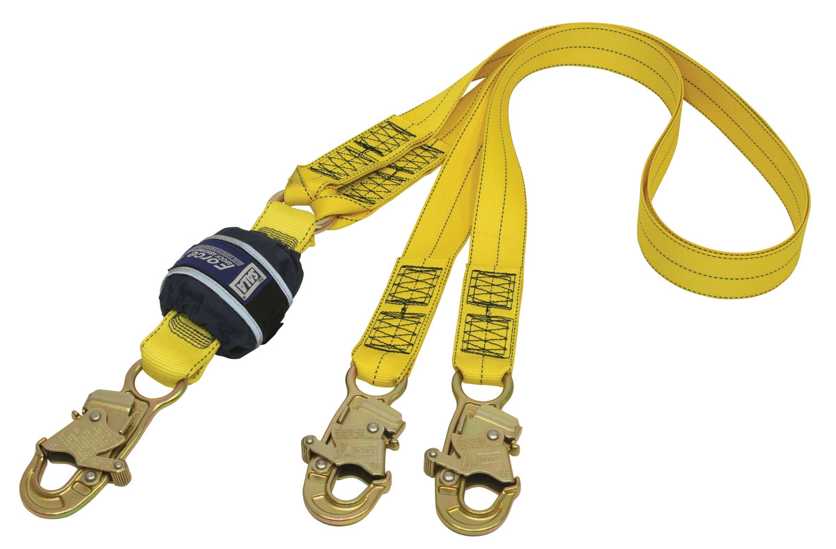 Force2 Shock Absorbing Lanyards Kernmantle Rope Double Tail 2.0m overall length - alt (Z12200909R)