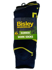 (3 pack) Bisley 6-10 Bamboo Work Sock (BSX7020)