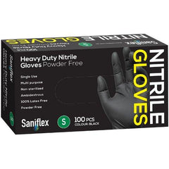 Saniflex Heavy Duty Nitrilte Gloves (Black, Box of 100)
