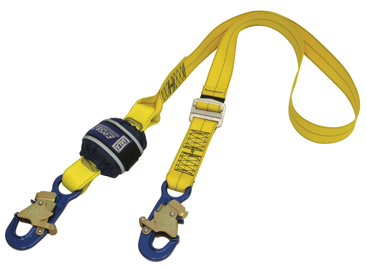 Force2 Shock Absorbing Lanyards Webbing Single Tail Adjustable 2.0m overall length - alt2 (Z11202525)