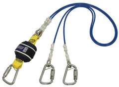 Force2 Shock Absorbing Lanyards Wire Cable Double Tail PVC Coated 2.0m overall length (Z12204545WR)