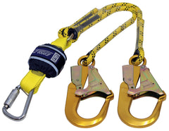 Force2 Shock Absorbing Lanyards Kernmantle Rope Double Tail 1.0m overall length (Z12104519R)