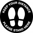 Keep Your Distance Social & Physical  Distancing Anti Slip Floor Sign 400mm Poly (5911FG)