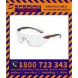Ignite Red Silver Frame Grey Lens Hard Coat Safety Glasses