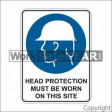 (M390AP) PICTO HEAD PROTECTION -SITE 450x600mm POLY