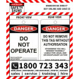 (PK100)(TAGCD2) TAG DANGER DO NOT OPERATE 100x150mm CARD STOCK