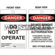 (PK100)(TAGCD2) TAG DANGER DO NOT OPERATE 100x150mm CARD STOCK