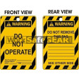 (PK100)(TAGCW2) TAG SYMBOL W DO NOT OPERATE 100x150mm CARD STOCK