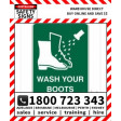 (S720FCP) WASH YOUR BOOTS 225x300mm POLY