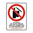 NO ALCOHOL OR DRUGS 450x600mm Flute / Metal / Poly