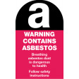 90x55mm - Self Adhesive - Sheet of 10 - Warning Contains Asbestos etc. (ASB26A)