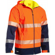 Bisley Taped 2 Tone Hi Vis Ripstop Softshell Jacket Orange/Navy