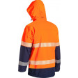 Bisley Taped 2 Tone Hi Vis Ripstop Softshell Jacket Orange/Navy