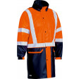 Bisley Taped 2 Tone Hi Vis Stretch PU Rain Coat Orange/Navy