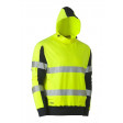 Bisley Taped Hi Vis Stretchy Fleece Hoodie Yellow/Navy