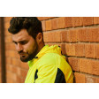 Bisley Taped Hi Vis Stretchy Fleece Hoodie Yellow/Navy