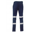 Bisley Taped Biomotion Stretch Cotton Drill Work Pants Navy
