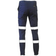 Bisley Taped Biomotion Stretch Cotton Drill Cargo Pants Navy