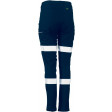 Bisley Womens Taped Stretch Cotton Pants Navy