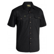6XL Black Bisley Mens Cotton Drill Shirt Short Sleeve (BS1433_BBLK6XL)