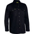 Black Bisley Mens Cotton Drill Shirt Long Sleeve (BS6433-BBLK)