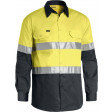 Bisley 3M Taped Cool Lightweight Hi Vis Shirt Yellow/Charcoal