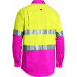 Bisley 3M Taped Cool Lightweight Hi Vis Shirt Yellow/Pink