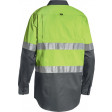 Bisley 3M Taped Cool Lightweight Hi Vis Shirt Lime/Charcoal